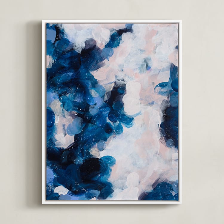 "Pamela" - Art Print in Ocean Blue by Parima Studio - Framed Canvas