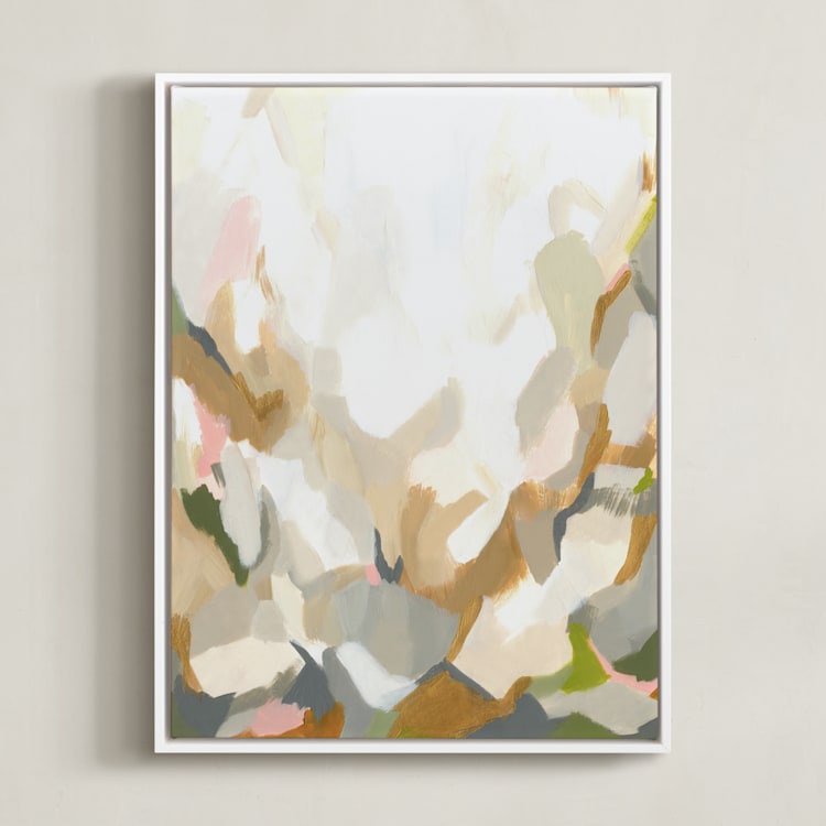 "Slopes" - Art Print in Straw by Melanie Severin - Framed Canvas