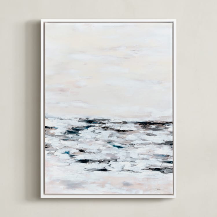 "Faded Fury Diptych II" - Art Print in Blush by Nicoletta Savod - Framed Canvas