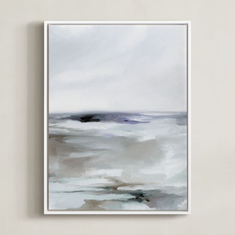 "Sweeping Azure II" - Art Print in Azure by Nicoletta Savod - Framed Canvas