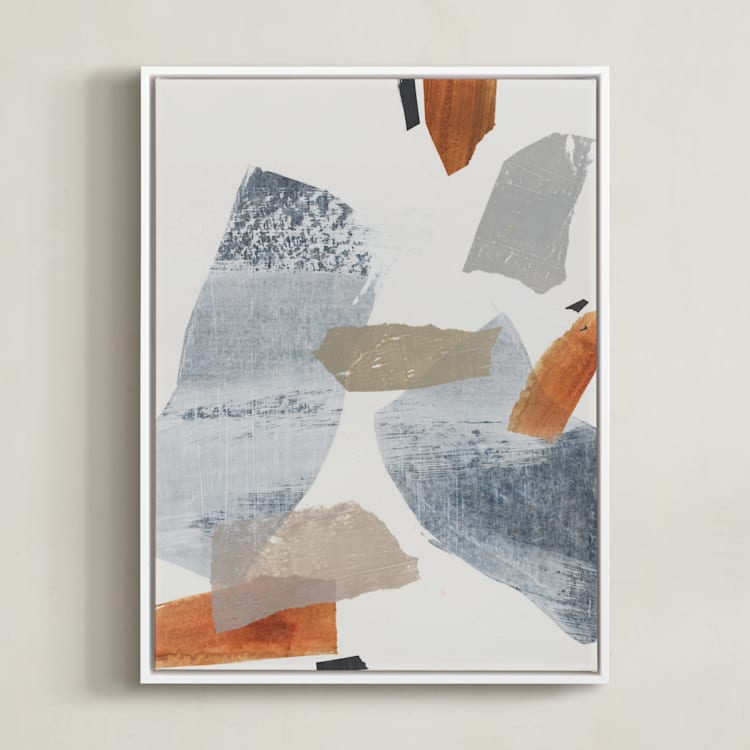 "It Caused a Ripple" - Art Print in Weathered Orange by Jennifer Daily - Framed Canvas