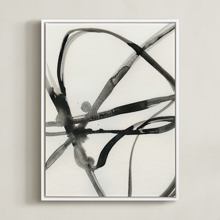 "Plant Cell 1" - Art Print in Black and White by Mary Gaspar - Framed Canvas