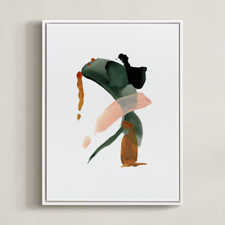 "Calm Forest No. 20" - Art Print in Forest Green by Cait Courneya - Framed Canvas