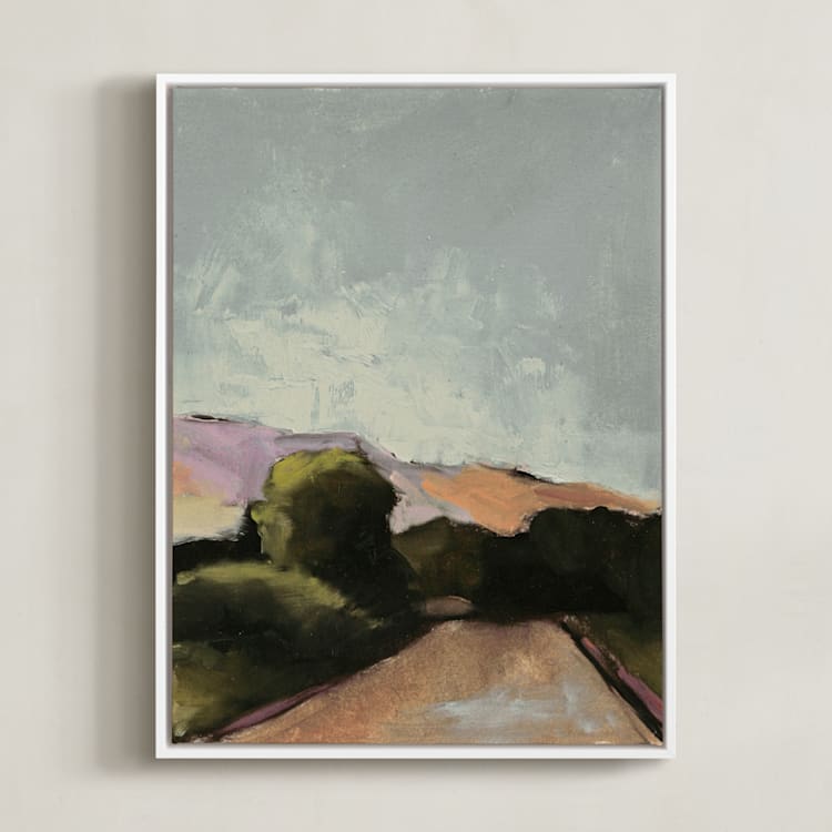 "Road Trip 2" - Art Print in Mint Green by Lynne Millar - Framed Canvas