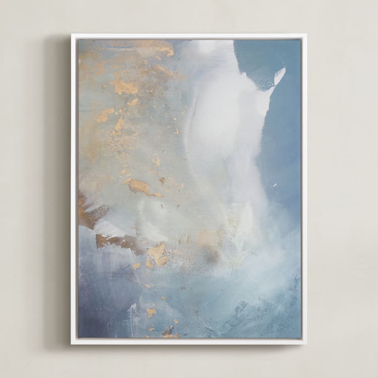 "Undertow" - Art Print in Gray Blue by Julia Contacessi - Framed Canvas
