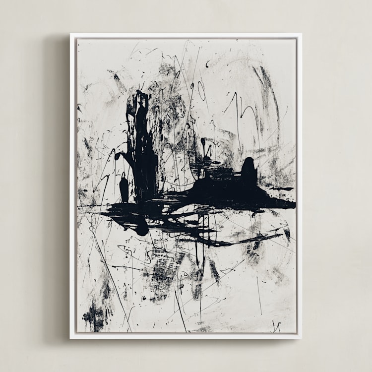 "Tour de Force II" - Art Print in Black and White by Carmen Guedez - Framed Canvas