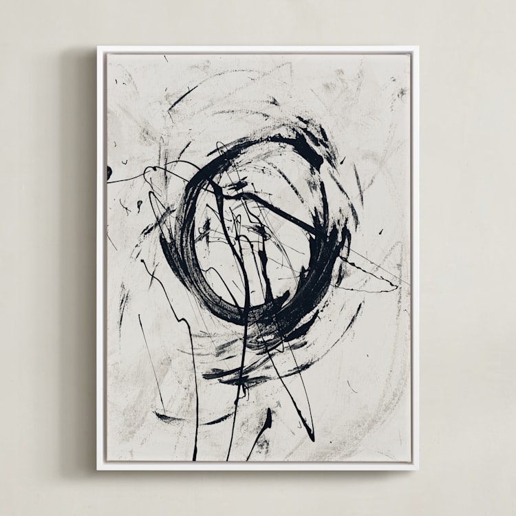 "Tour de Force I" - Art Print in Shades of Gray by Carmen Guedez - Framed Canvas