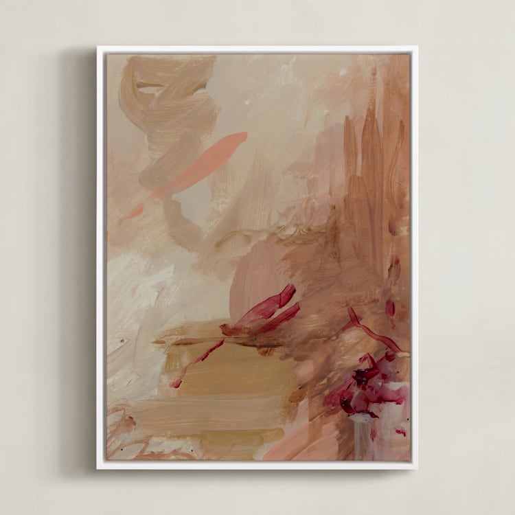 "Bourbon Splash" - Art Print in Amber Bourbon by Marguerite Andrews - Framed Canvas