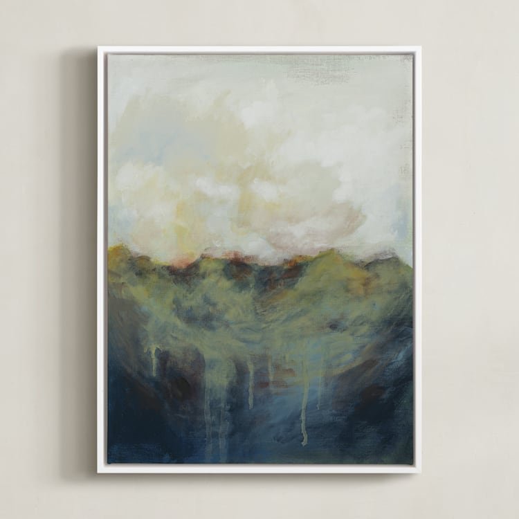 "Neutral Ground" - Art Print in Moss Green by Lorent and Leif - Framed Canvas