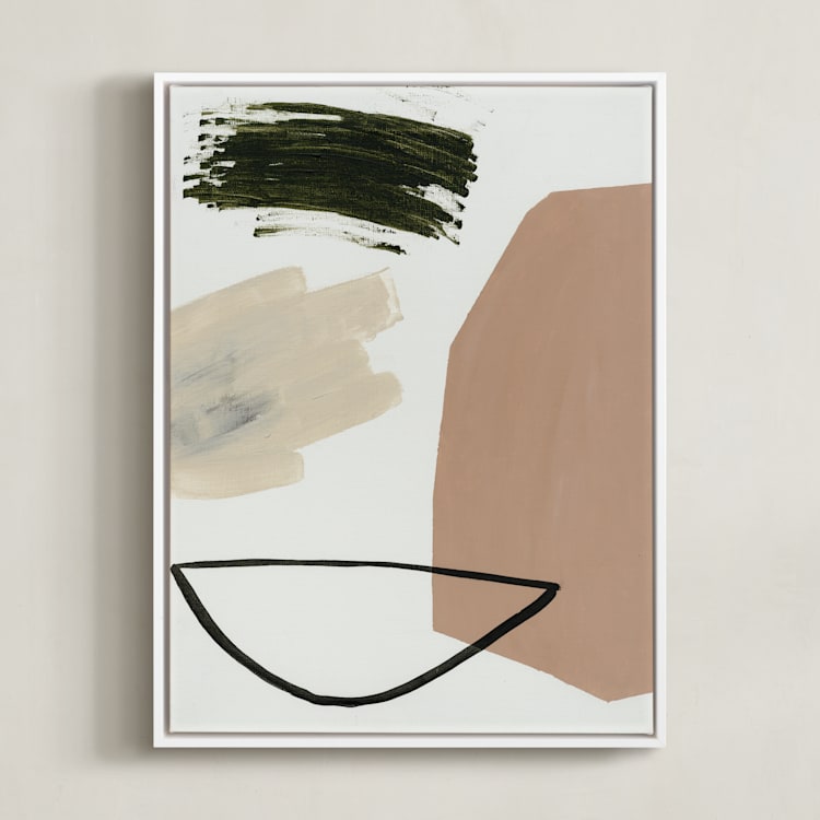 "Shape Shifters" - Art Print in clay salt by Lauren Packard - Framed Canvas