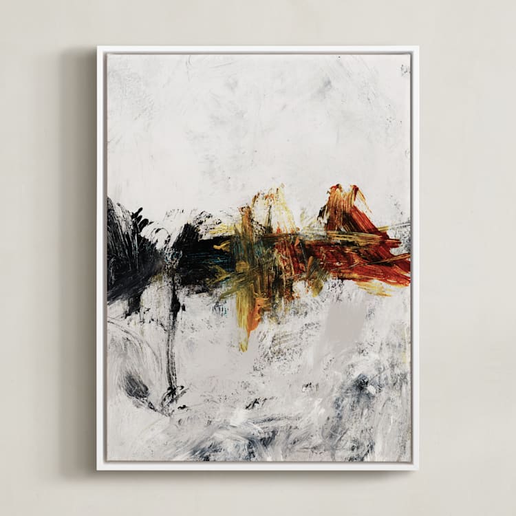 "Le Mirage" - Art Print in Black Grey by Carmen Guedez - Framed Canvas