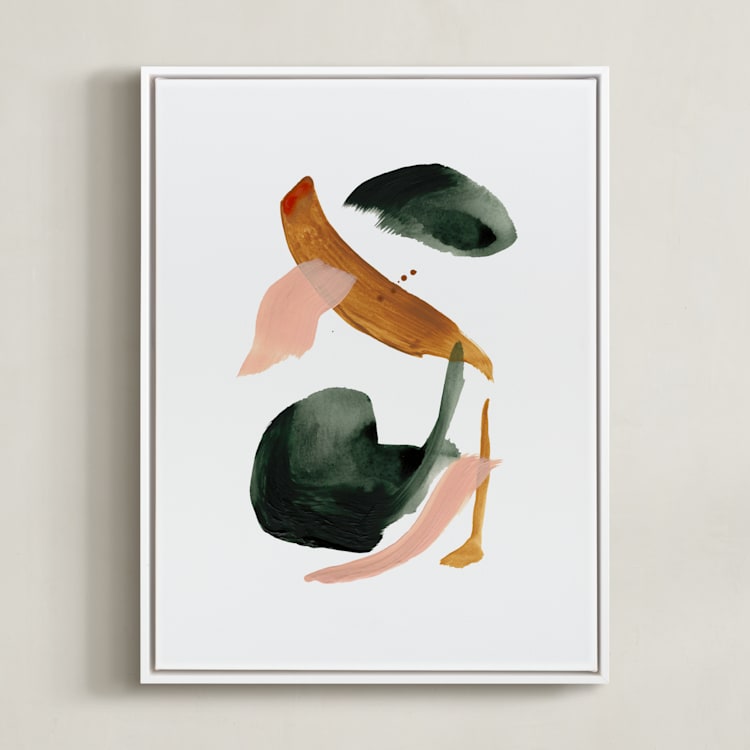 "Calm Forest No.18" - Art Print in Forest Green by Cait Courneya - Framed Canvas