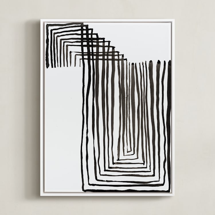 "In and Out" - Art Print in moon by Bethania Lima - Framed Canvas