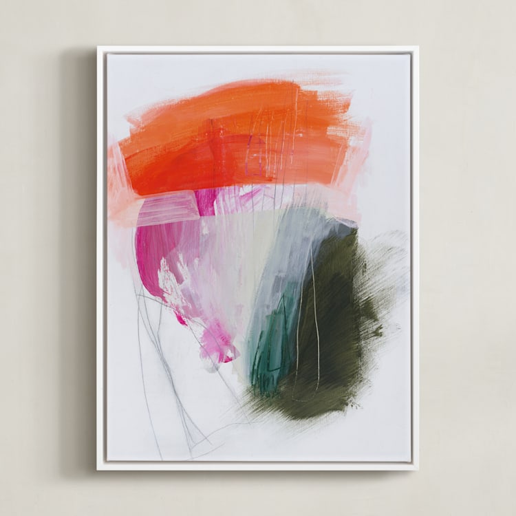 "Protea" - Art Print in Protea Tricolor by Rachel Wadlow - Framed Canvas