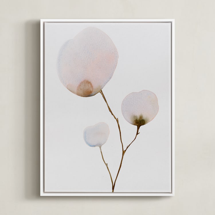 "Mokuren03" - Art Print in Pale Pink by jinseikou - Framed Canvas