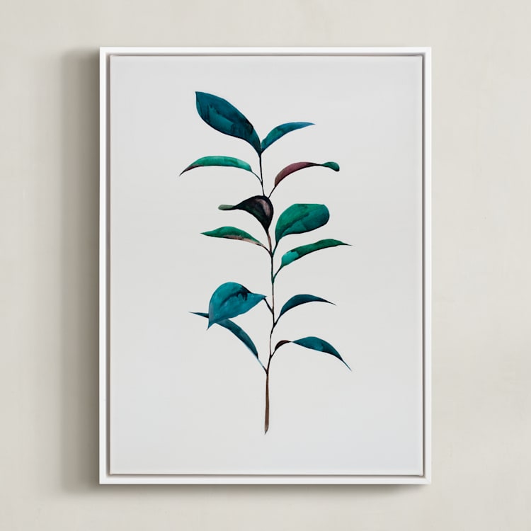 "Ruscus" - Art Print in Ivory by jinseikou - Framed Canvas