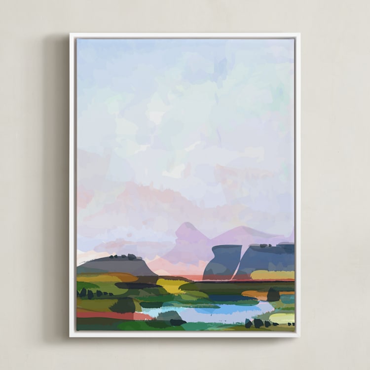 "Pink Summer Haze" - Art Print in White by Sara Shashani - Framed Canvas