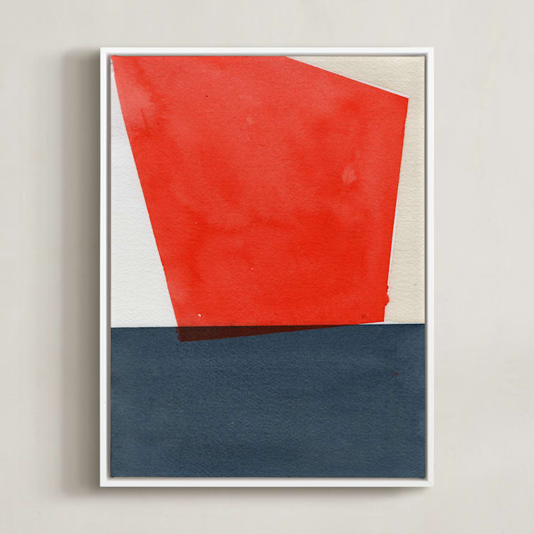 "Dippin In" - Art Print in White by Celeste Duffy - Framed Canvas