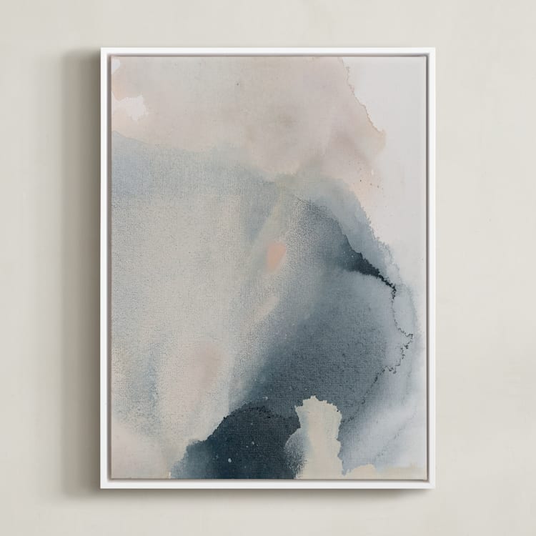 "Threshold II" - Art Print in Ocean by Rebecca King - Framed Canvas