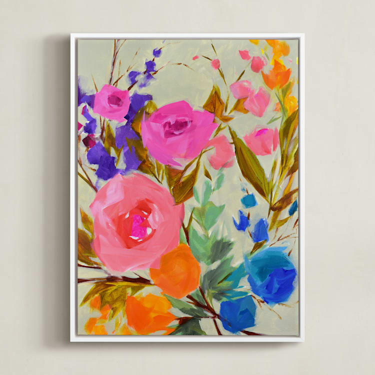 "Fancy Free" - Art Print in Rainbow by Jess Franks - Framed Canvas