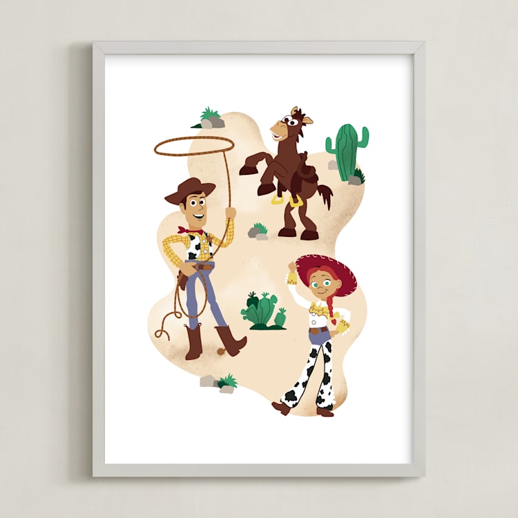 "Woody's Roundup" - Art Print in Desert by Katie Zimpel - Framed