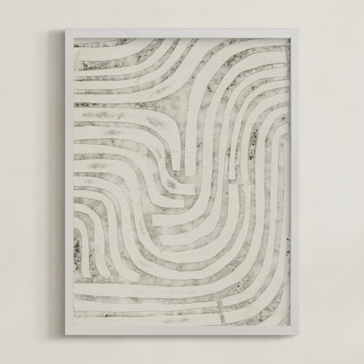 "Maze" - Art Print in Fog Grey by Alisa Galitsyna - Framed