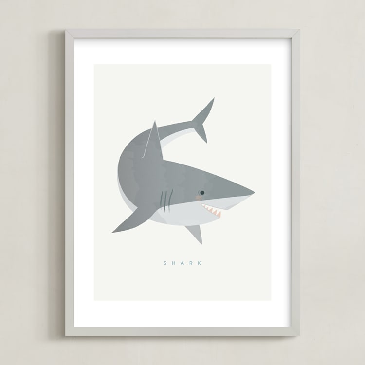 "Shark Fin" - Art Print in steel by Karidy Walker - Framed
