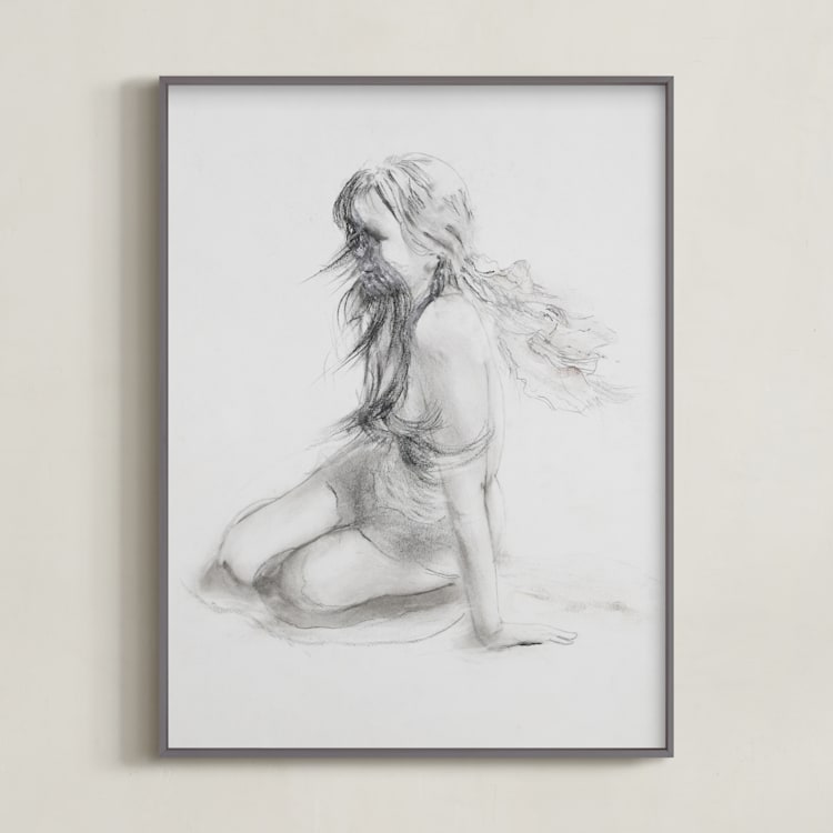 "Greek Goddess" - Art Print in Graphite by Ramnik Velji - Framed