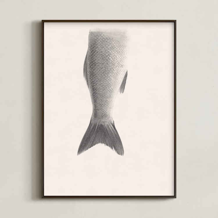 "Fin" - Art Print in Linen White by jinseikou - Framed