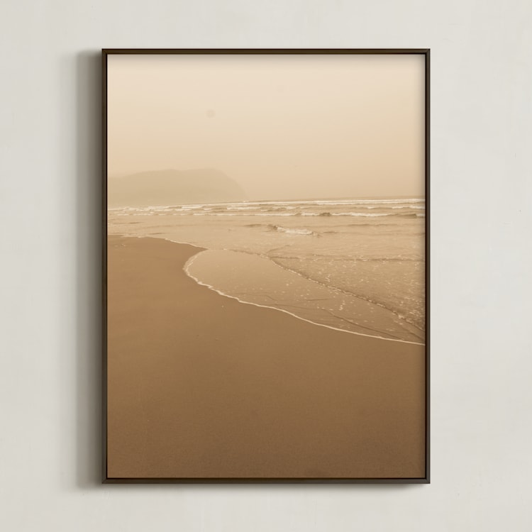 "Water Curves" - Art Print in smokey beach by Katie Buckman - Framed
