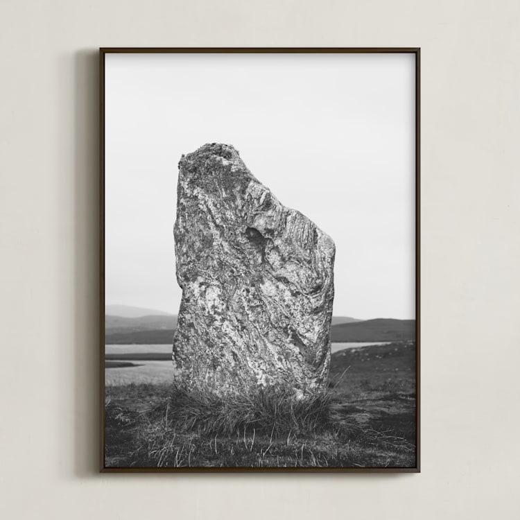 "Standing Stones IV" - Art Print in Black and White by Kamala Nahas - Framed
