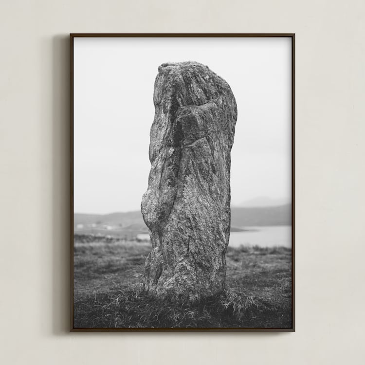 "Standing Stones III" - Art Print in Black and White by Kamala Nahas - Framed