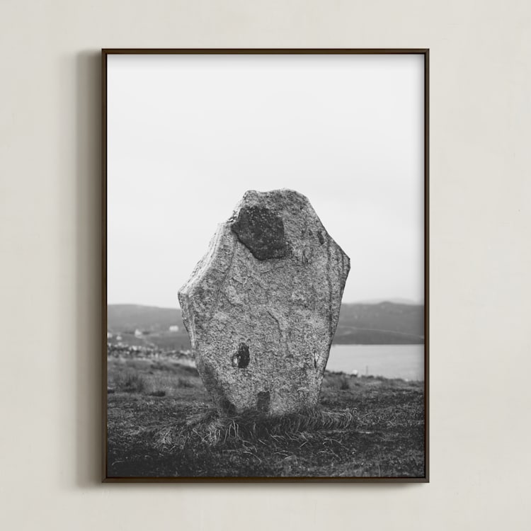 "Standing Stones I" - Art Print in Black and White by Kamala Nahas - Framed