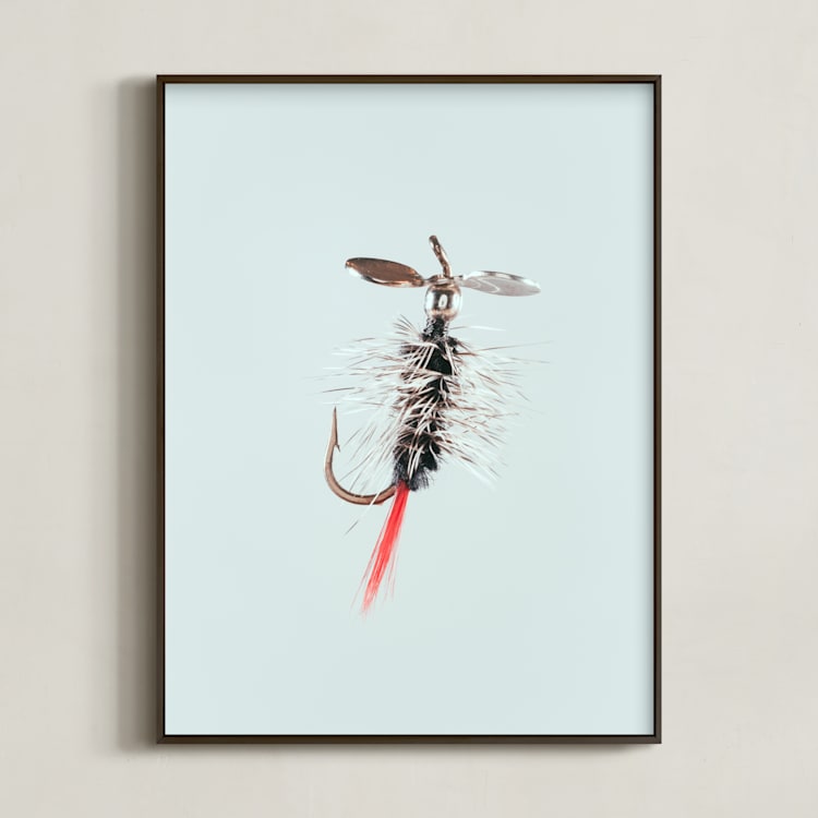 "Pistol Pete Black" - Art Print in Freshwater Blue by Andrew McClintock - Framed