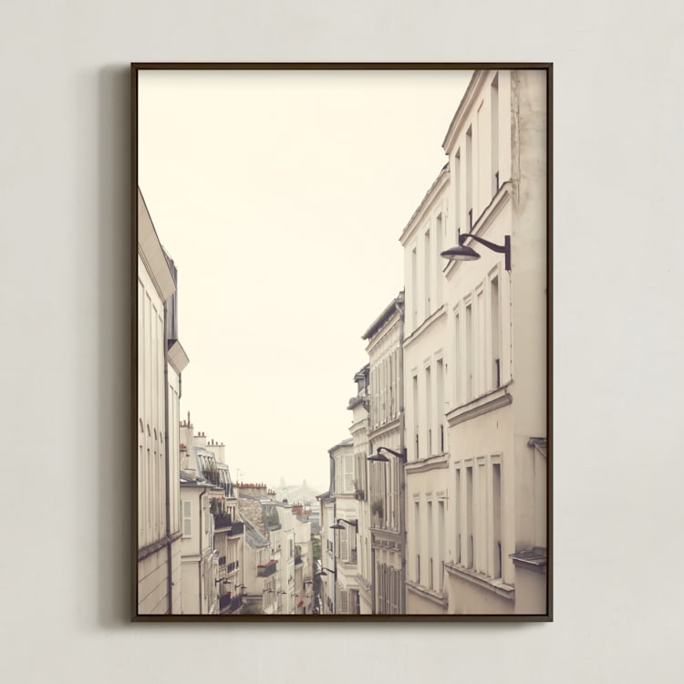 "Montmartre Unique Perspectives" - Art Print in Parisian Limestone by Caroline Mint - Framed