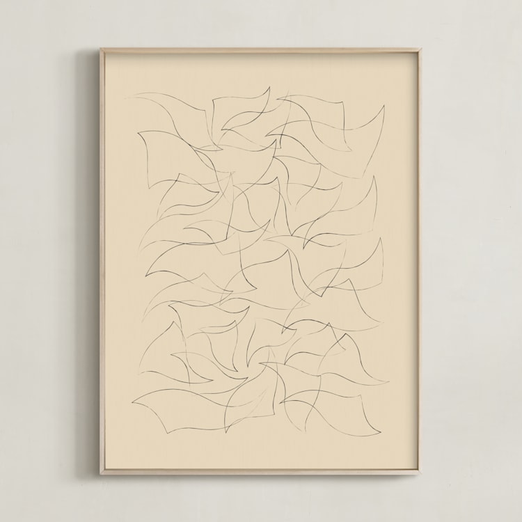 "Flock" - Art Print in Sand by Yohaku Oshima - Framed