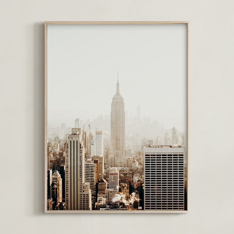 "New York City in Gold" - Art Print in Gold by Becca Beers - Framed