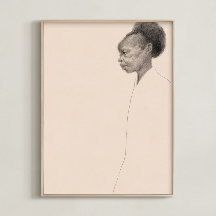 "Jane" - Art Print in Muslin Ivory by jinseikou - Framed