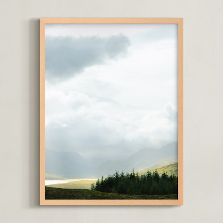 "Highland View 2" - Art Print in Cloud Gray by Jacquelyn Sloane Siklos - Framed