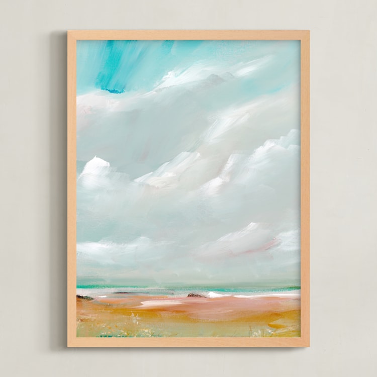 "Sea Shore" - Art Print in Sky by Lindsay Megahed - Framed