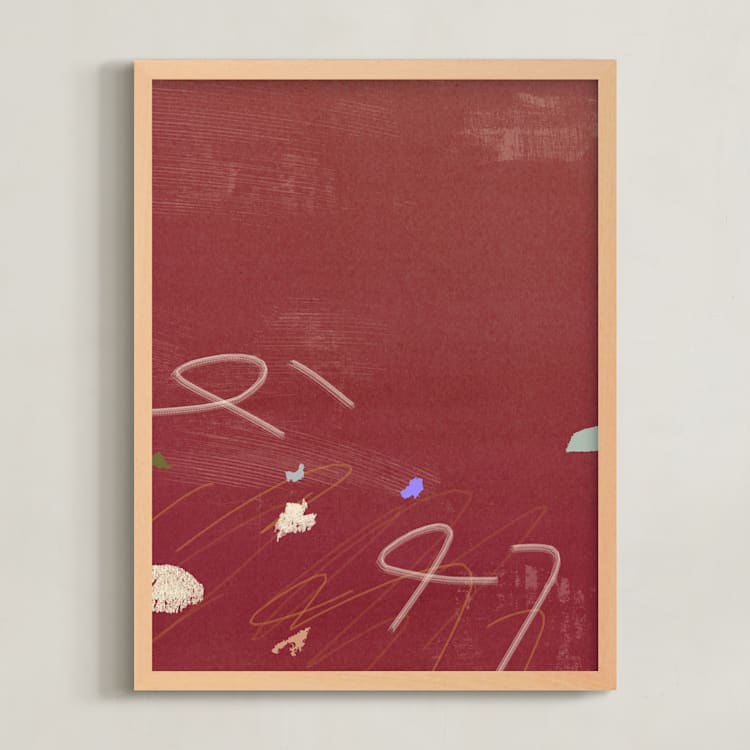 "Room Eleven 1" - Art Print in Crimson Red by Shiho Whitehead - Framed