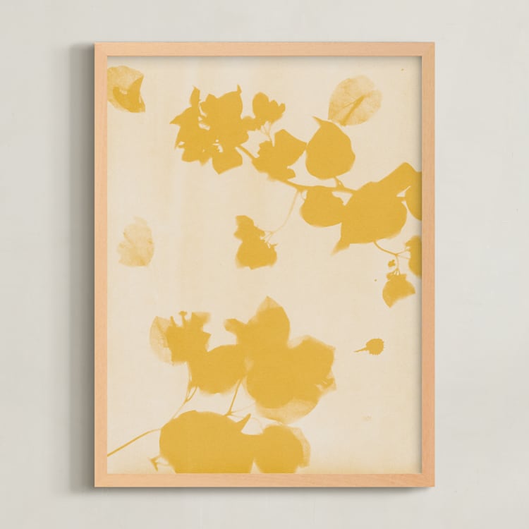 "Botanica 1" - Art Print in Amber by Kamala Nahas - Framed