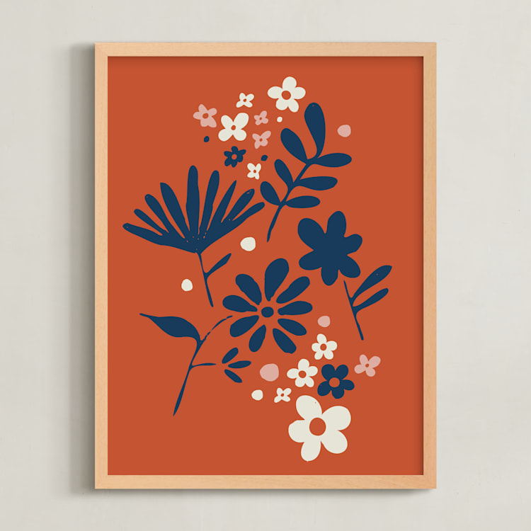 "Vintage Floral Set IV" - Art Print in Vintage by Kate Capone - Framed