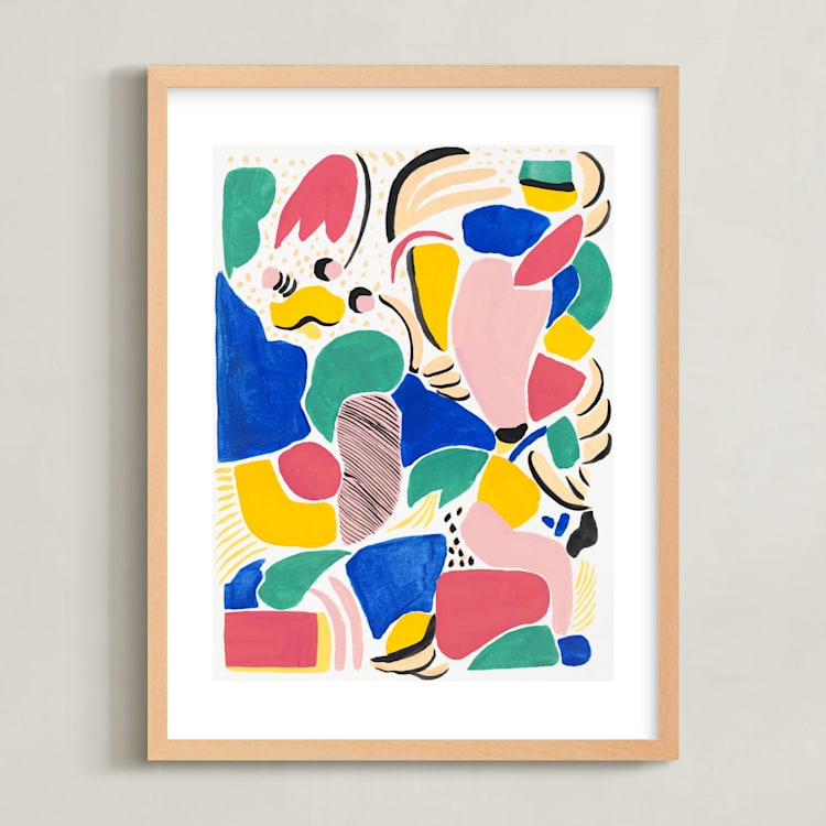 "Primario" - Art Print in White by FERNANDA MARTINEZ - Framed