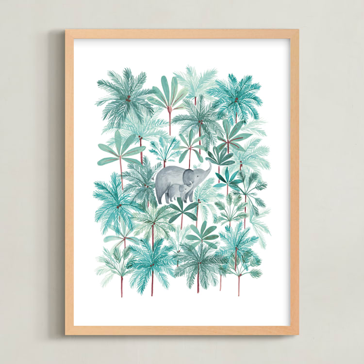 "Always Together" - Art Print in Mint by Sarah Knight - Framed