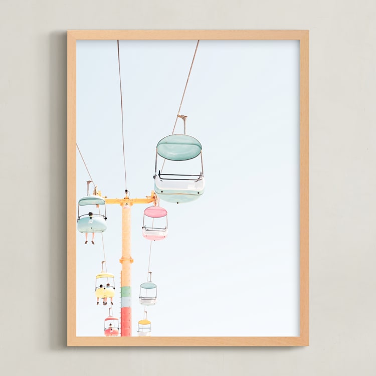 "Building Memories No.2" - Art Print in Azure Mist by Tania Medeiros - Framed