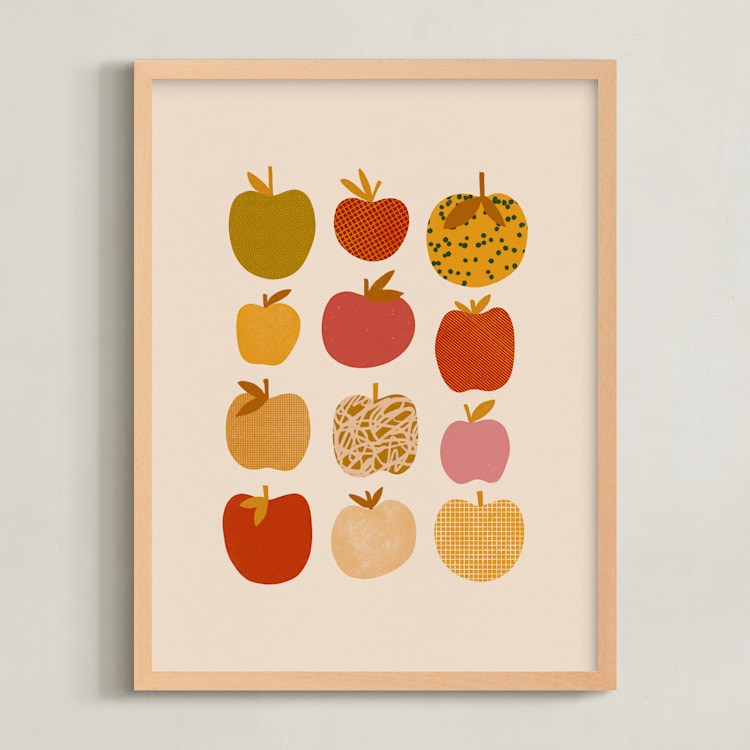 "Apples" - Art Print in Sherbet Multi by Alisa Galitsyna - Framed