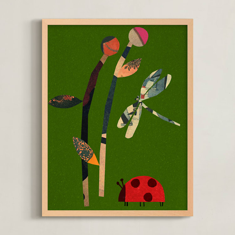 "On the Ground 1" - Art Print in Leaf by Sumak Studio - Framed
