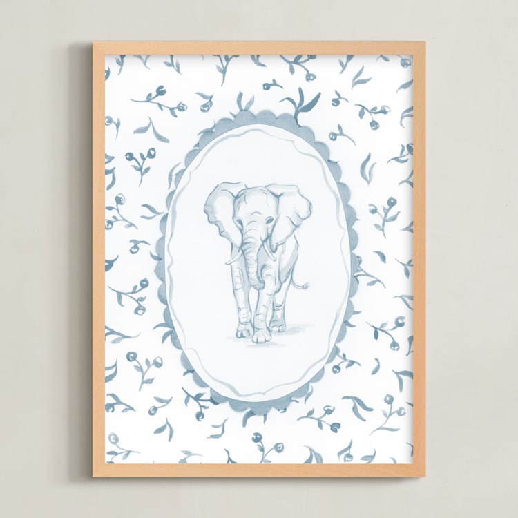 "Safari Heirloom 2" - Art Print in Morning Sky by Haley Knighten - Framed