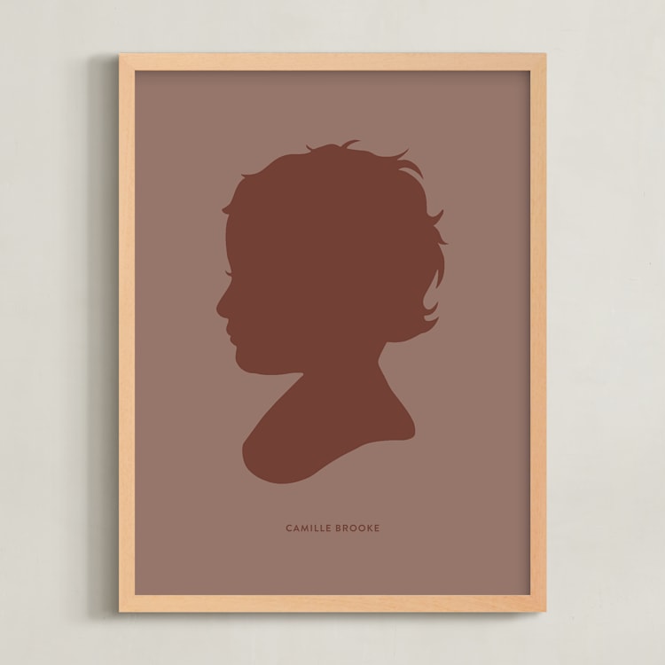 "Tone on Tone Silhouette" - Custom Print in Rustique by Minted - Framed